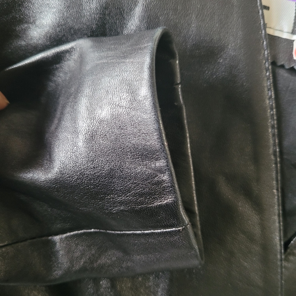 Pierrot Le Loup Paris Vintage Leather Jacket Designer Y2K Front Wrap Rouge sz M - Picture 9 of 16